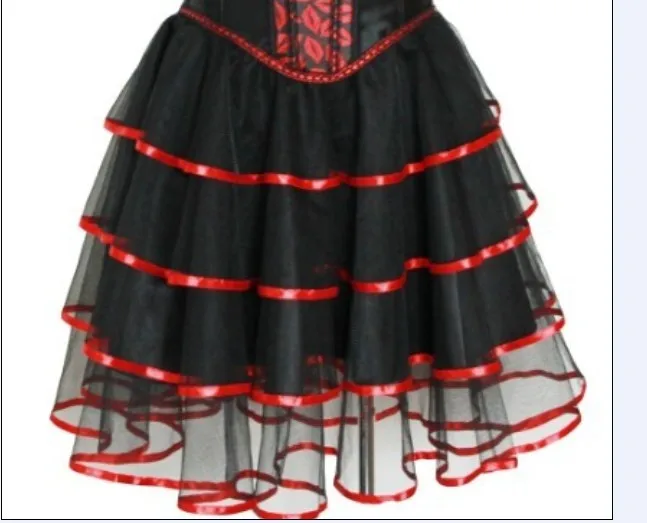 

burlesque corset tutu skirt S M L XL 2XL red pink blue purple 7007