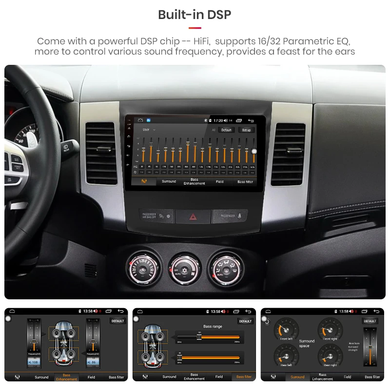 Flash Deal AWESAFE 2Din Headunit Android 8.1 4+64G CarPlay Radio Cassette Audio Multimedia Player For Mitsubishi Outlander xl 2 2005-2011 2