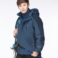 Новинка Зима 2 в 1 Джек водонепроницаемый теплый флис для походов куртки кемпинг на открытом воздухе водонепроницаемая одежда для пиджаков L-7XL Большие размеры