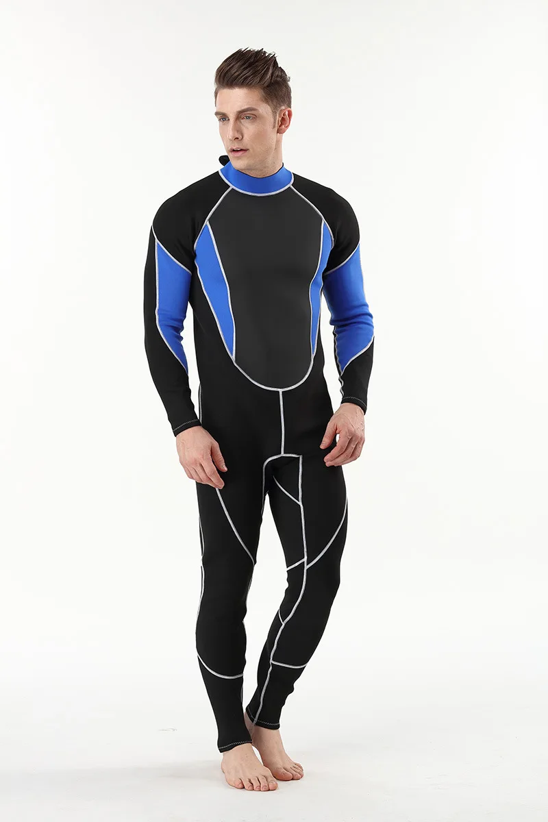 2mm Men Women wetsuit Long sleeved one piece Swimsuit neoprene Triathlon Diving suit Super Elastic Surf wet suit for cold water