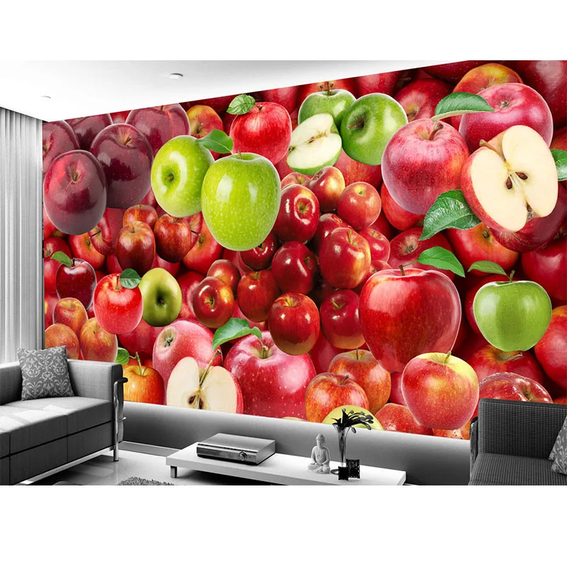 3D обои фон для кухни ресторана с фруктами Apple современные творческие Декор