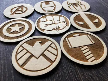

Avengers Coasters Gift Decor Wood Coasters Set of 6