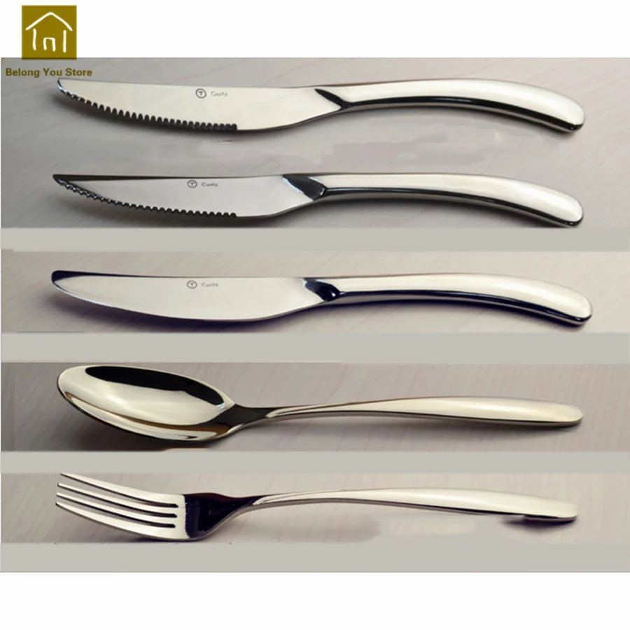 

Cutlery Set Comping Tableware Luxury Dinnerware Set Stainless Steel Portable Hotel Flatware Portacoltelli Tableware WKI033