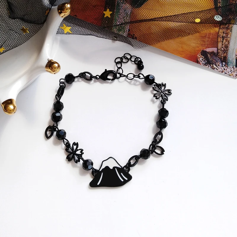 

Fashion Jewelry Enamel Personality, versatile and elegant black snow mountain street clap student temperament bracelet For Women