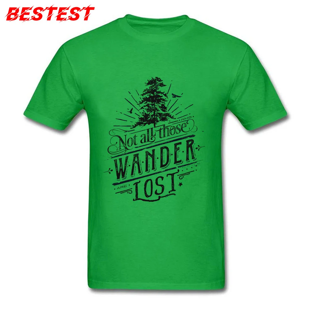 Im a wanderer Cotton Fabric Men Short Sleeve Tops Shirts Classic Summer/Fall T Shirts Print Tee Shirt Latest Crewneck Im a wanderer green