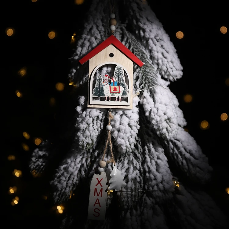 Taoup Hallow деревянный Рождественский дом Альпака Подвески Dorp украшения Рождественские игрушки для рождественской елки Noel