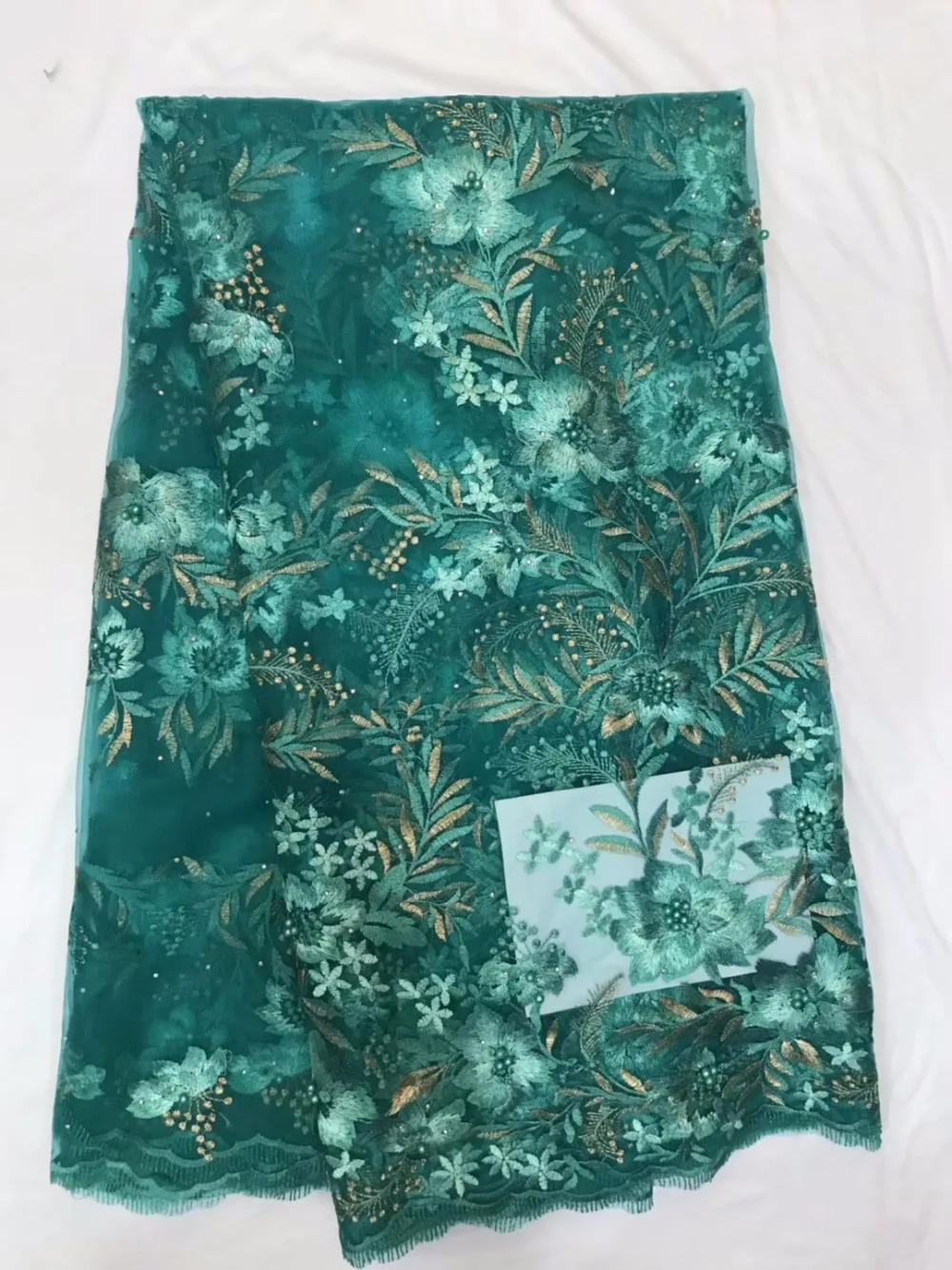 

High Quality Nigerian Lace Fabrics 2018 With Stones African French Net Lace Fabric Embroidered Tulle Mesh Lace Fabrics