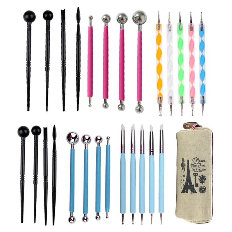 

Portable Polymer Modelling Shaper Stainless Steel DIY Crafts Soft Pottery Clay Tool Multifunction Clay Carving 13Pcs