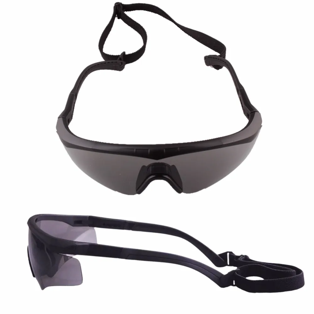 Защитные ПК линзы серого цвета анти-UVA UV400 Защитные очки используются обычно в банджи прыжки стрельбы защитные военные очки