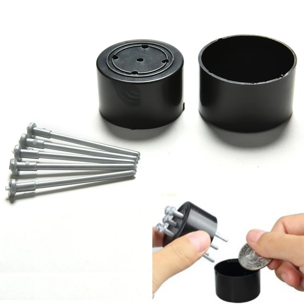 Gros plan astuces Illusion enfants jouets Gadgets drôles clou à travers pièce jouet pénétrer le tambour accessoires magiques jouet offre spéciale