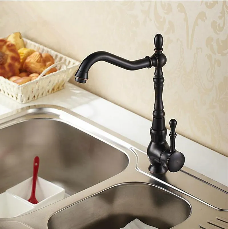 Oil Rubbed Bronze Swivel Single Handle Bathroom Kitchen Sink Vessel Lavatory Faucet  Mixer Tap asf098