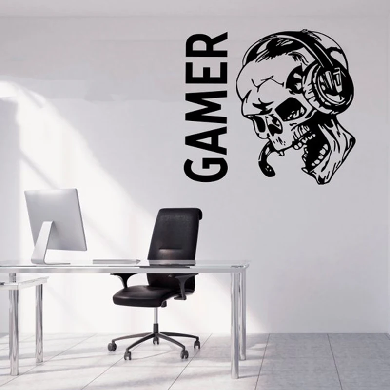 Gamer Wall Decal Video Game Controller Wall Sticker Game Room Vinyl Art
