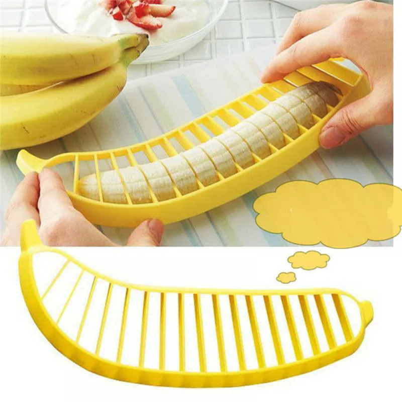 

1 PC Practical Banana Slicer Cutter Chopper Fruit Salad Vegetable Peeler Kitchen Tool