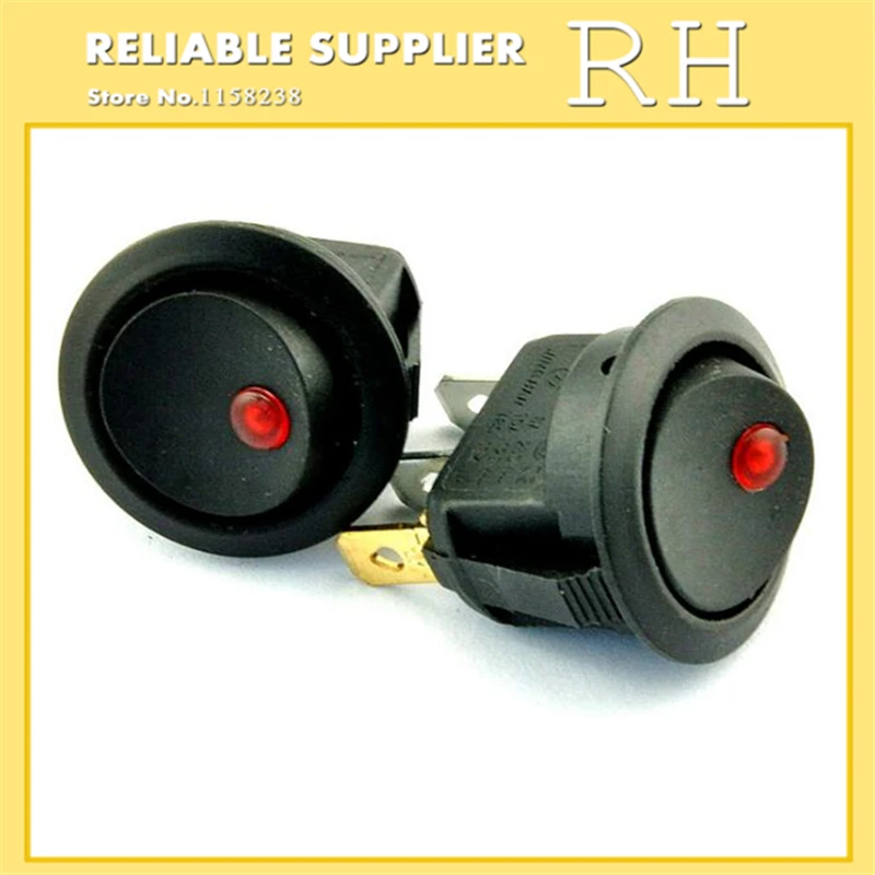 

5PCS/lot KCD2-202 Power switch Rocker switch 3 feet 2 files LED with lights Red Blue Green Yellow