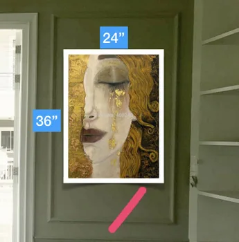 

Gustav Klimt Oil Painting reproduction on Linen Canvas,Golden Eye,Free DHL ship ,handmade,MQ