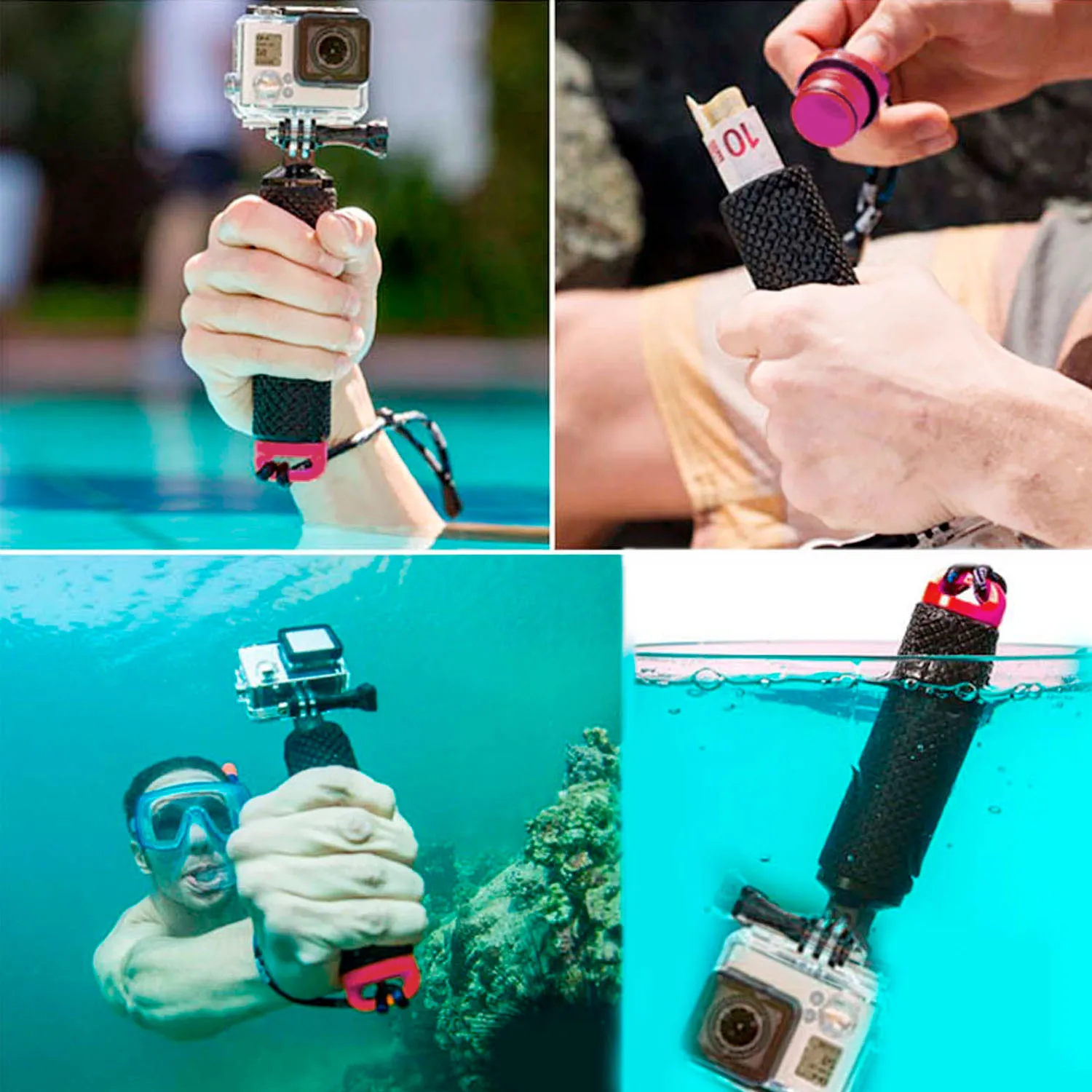 Gosear плавающая ручная ручка плавучие стержни палка монопод штатив для GoPro Go Pro Hero 4 3