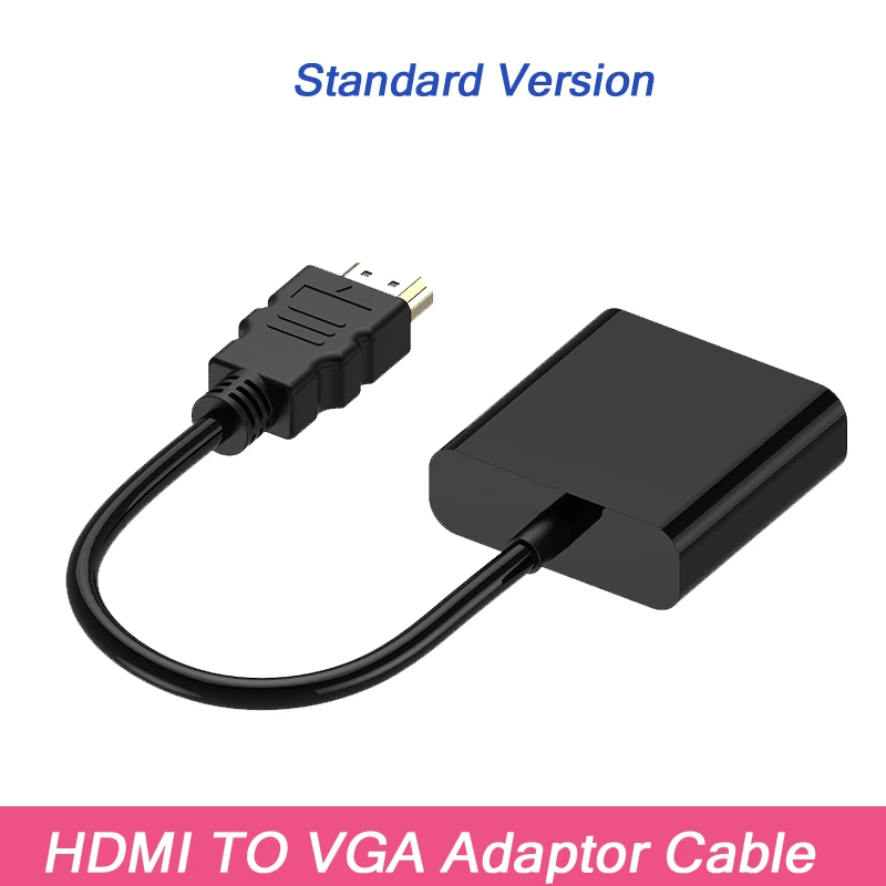 Новый адаптер hdmi-vga мужчина к конвертер с разъемом адаптер 1080 P цифро аналоговый аудио видео для портативных ПК планшеты