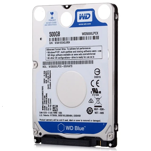 WD Blue 500Gb 2.5" SATA III Internal Hard Disk Drive 500G HDD HD Harddisk 6Gb/s 16M 7mm 5400 RPM for Notebook Laptop 2