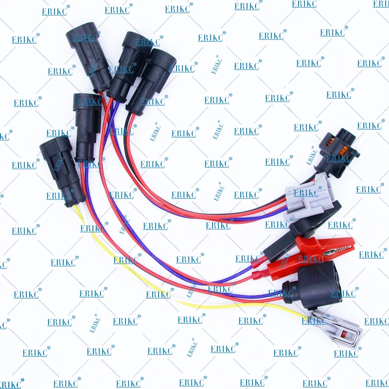 

ERIKC Fuel Injector Connector Plug With Cable Wire and Common Rail Injector Tester Drive Lines Plug for Injection Test Machine