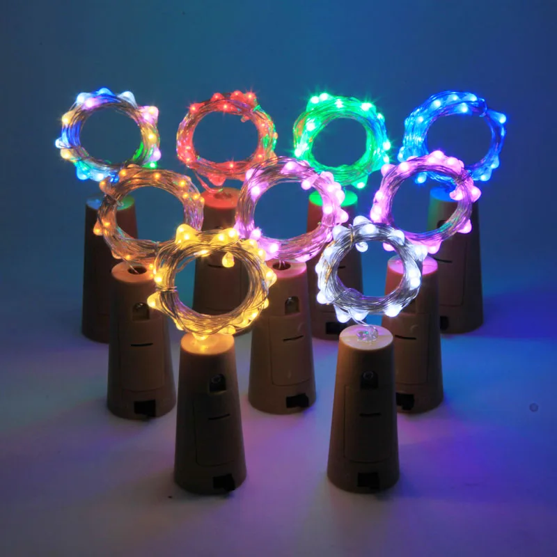 10pcs LED Bottle Light 2m/6.7ft 20LEDs Cork Shape String Fairy Lamp Festival Battery-powered Style # G04001