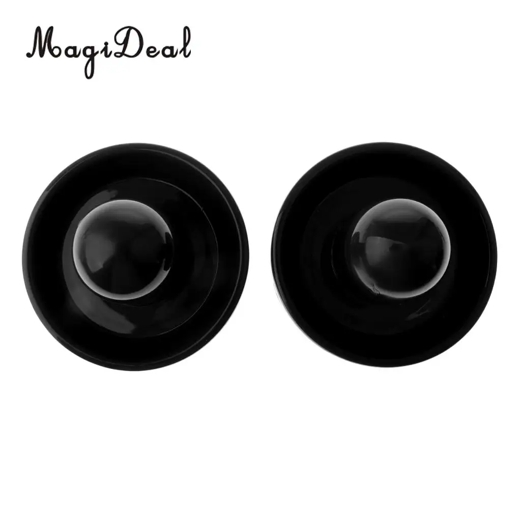 MagiDeal 2 Pieces Air Hockey Felt Pushers Goalie Handles Paddles Replacement Medium Black