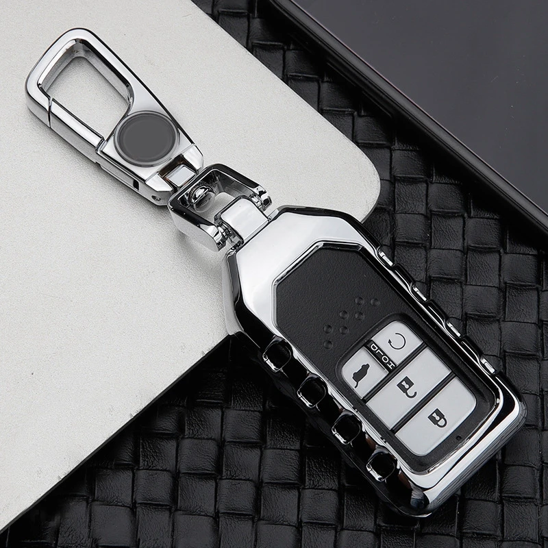 

pcmos Silver Aluminum Smart Key Case Cover Holder For Honda Accord 2018 2019 For CRV 2017 2018 For CXV Interior Accessories New