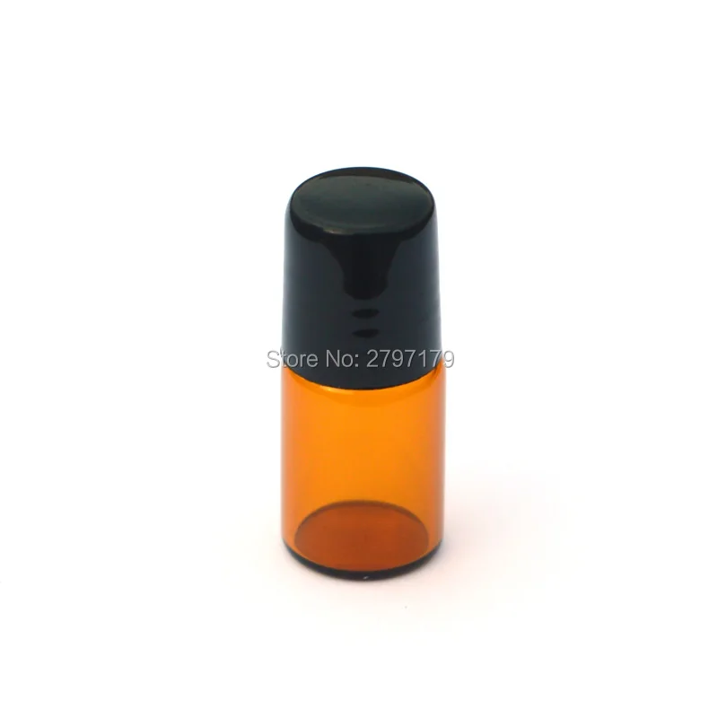 5 шт. 2 мл Янтарный рулон стеклянная бутылка с металлическим роликом маленький рулон многоразового использования Бутылка для образцов эфирного масла быстрая