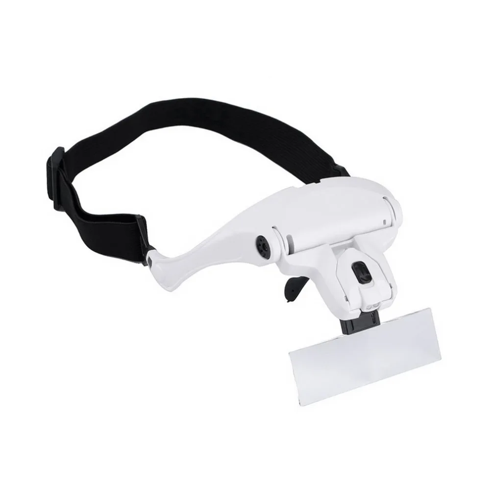5Pcs 2LED Head Lamps Lens Interchangeable Headband Magnifier Glasses 1.0X/1.5X/2.0X/2.5X/3.5X Magnifications Magnifying Glasses