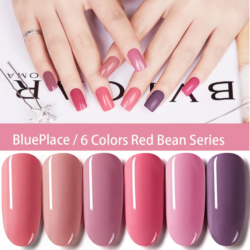Hot Sale 1PC Blue Place 8ml Red Bean Nail Gel Polish Shiny Vanish Lacquer UV LED Lamp 120 Colors Soak Off Cosmetics Manicure | Красота и