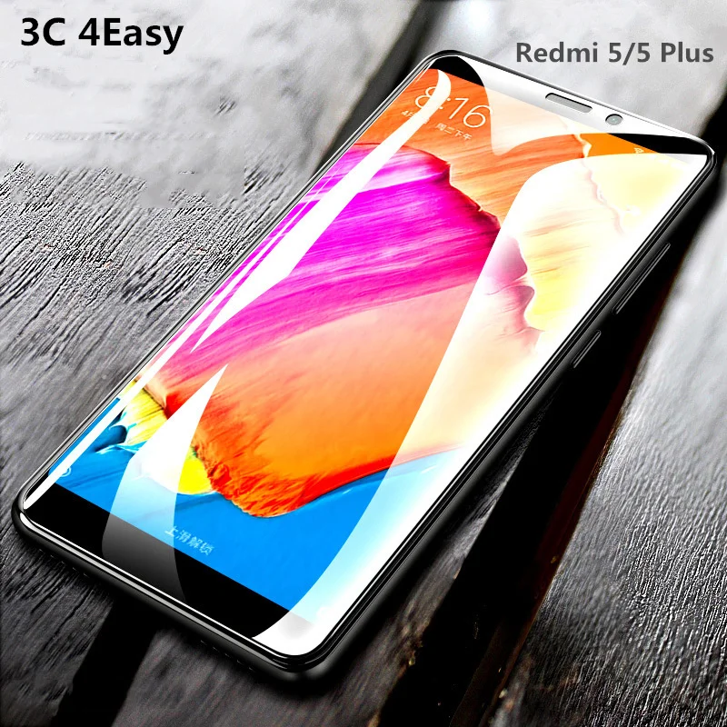 

Upgraded New Full Cover Tempered Glass For Redmi 5 5 Plus Cover Screen Edge Protective Film For Xiaomi Redmi 5 Screen Protector