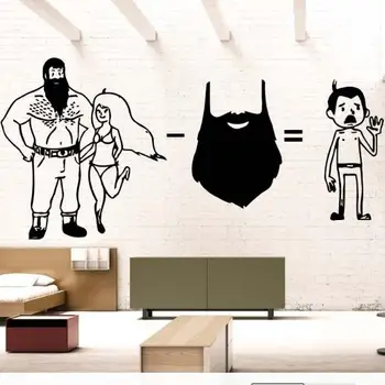 

Barbershop Wall Sticker Man Sexy Girl Hipster Salon Signboard Barber Shop Beard Logo Vinyl Wall Decal Hair Shop Wall Decoration