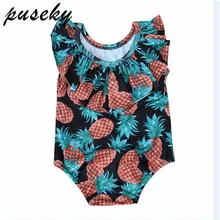 Puseky Младенцы для малышей Одежда для маленьких девочек летний купальный костюм с принтом ананаса купальный костюм с рюшами лето
