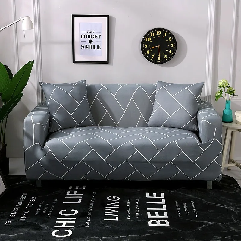 

New Printing Elastic Sofa Cover Spandex Modern Polyester Corner Sofa Couch Slipcover Stretch Protector Living Room 1/2/3/4 Seat