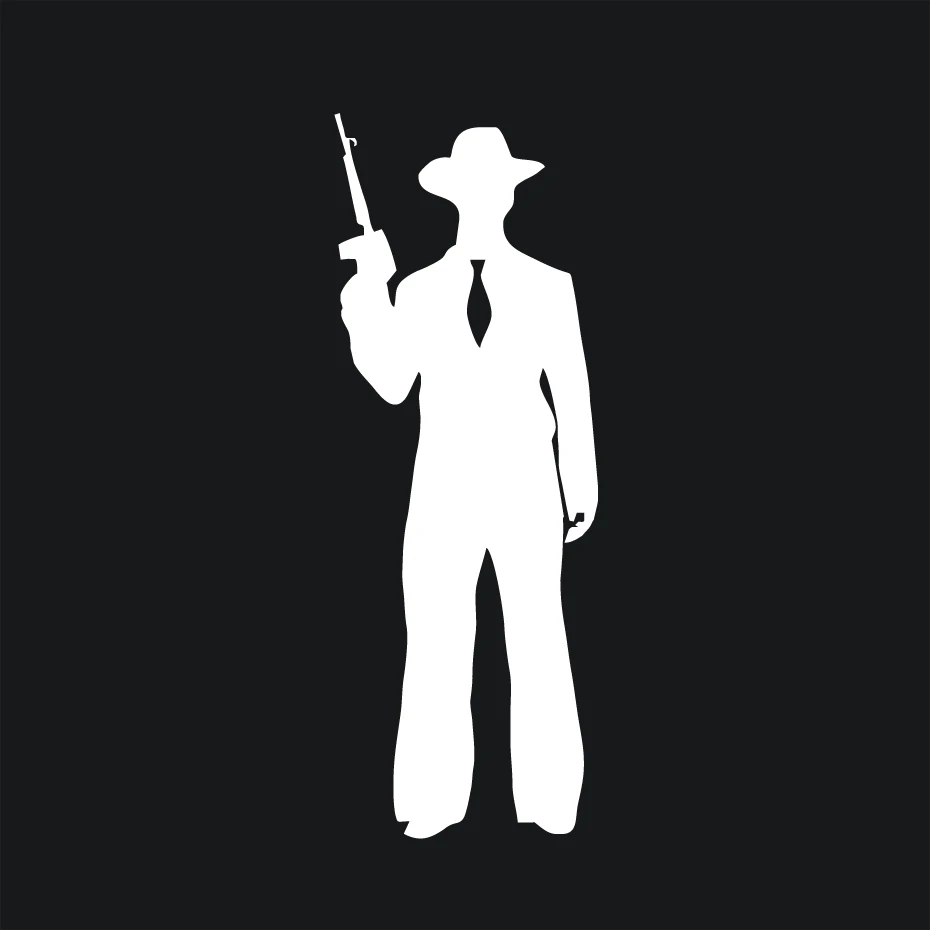 

Gangster Sticker Mobster Retro Crime Decal Silhouette Tommy Gun Gangsta Mafia V2 High Quality Vinyl Diy Car Stickers