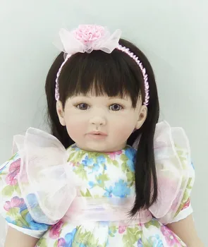 

60cm Boutique baby reborn doll soft touch silicone reborn toddler girl princess bebe reborn dolls kids birthday gift popular