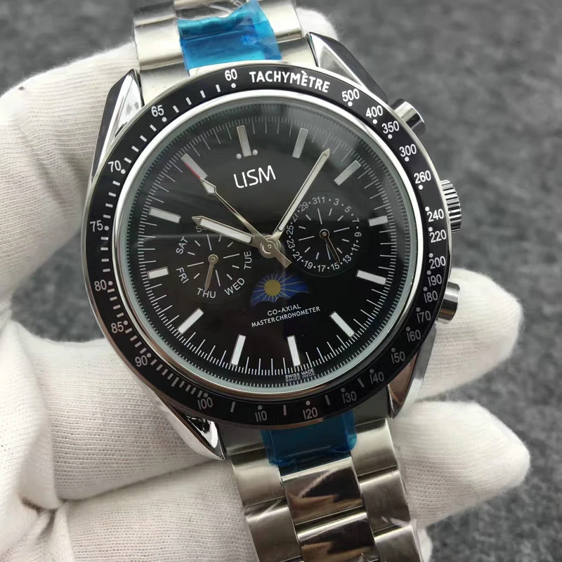 

LISM Black Top Luxury Brand Mechanical Mens Designer SS Automatic Movement AAA Watch Sports Watches Self-wind Wristwatches