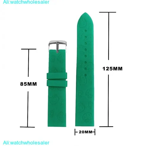 20mm Ocean Blue Cartoon Silicone Jelly Rubber Lady Watch Band Straps WB1086Q20JB