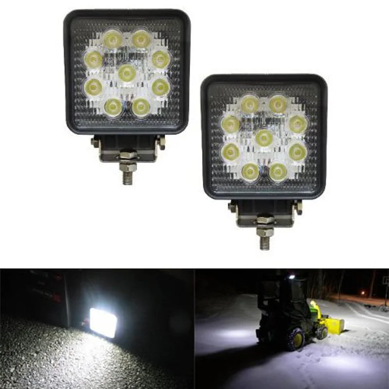2PCS Super bright 10 30V spot/flood 27W led worklight for ATV tractor Truck SUV Off road Boat