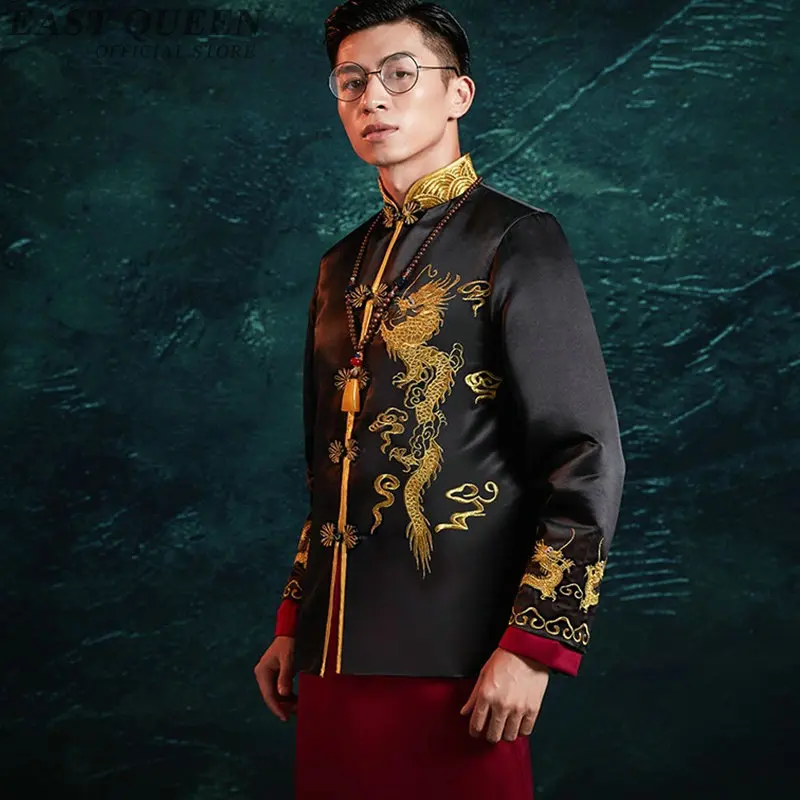 Traditional Chinese Wedding Gown Hanfu Men Embroidery Dragon