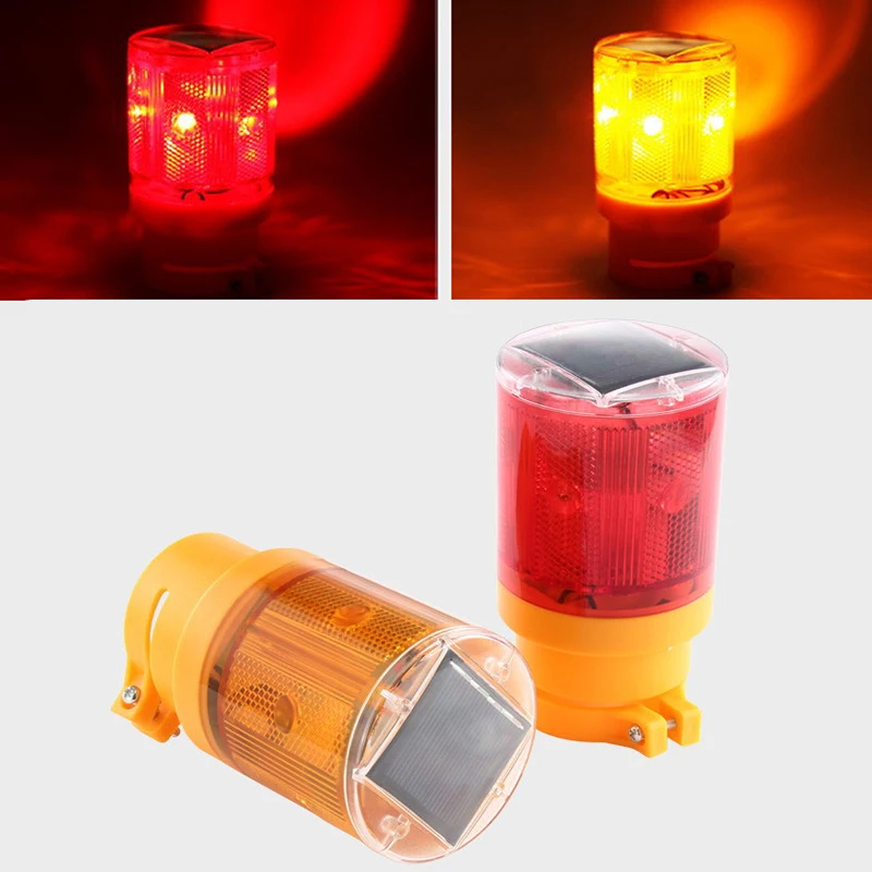 

Solar Power 6 Led Warning Light Indicator Lights Flash Beacon Strobe Emergency Lamps Construction Traffic Warning Signal Lamp