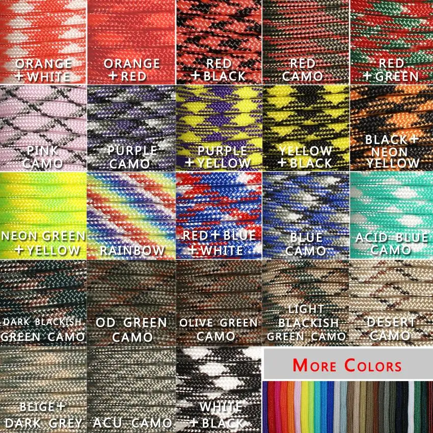 1pcs 100FT 7 Strand Core 550 Paracord Mil Spec Type III Parachute Cord Lanyard For Climbing Camping Buckles Bracelet 108 Colors