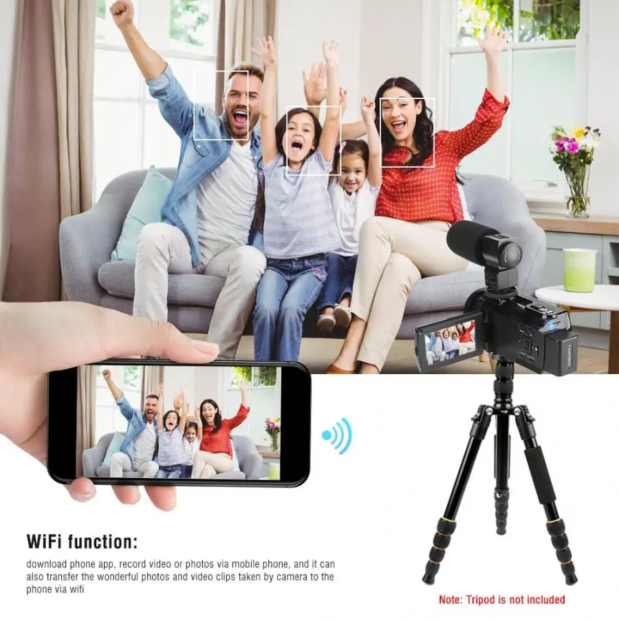 

4K 48MP WiFi Digital Video Camera Camcorder with Night Vision Function camaras