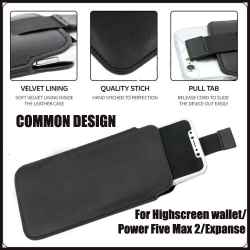 

Casteel PU Leather Case For Highscreen Power Five Max 2 Wallet Expanse Pull Tab Sleeve Pouch Bag Case Cover
