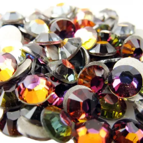 

Free Shipping! 1440pcs/lot,ss2 1.2mm Rainbow Colors Flat Back Nail Art glue on Non Hotfix Rhinestones.