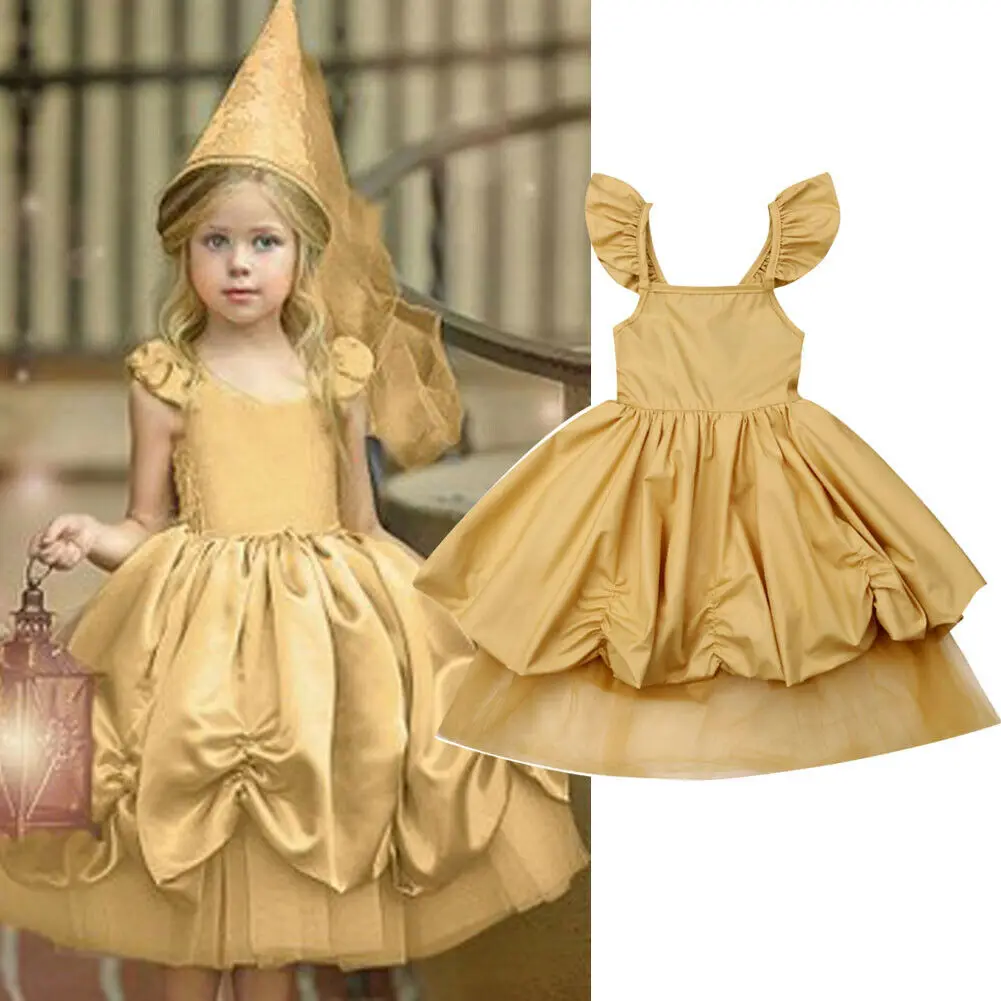 

6M-5Years Kids Baby Flower Girl Dress Lace Tulle Party Gown Bridesmaid Dresses Sundress