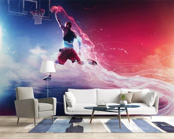 

Beibehang Custom Wallpaper mural Cool Basketball Slam Dunk TV Sofa Background Living Room Bedroom Background Murals 3d wallpaper