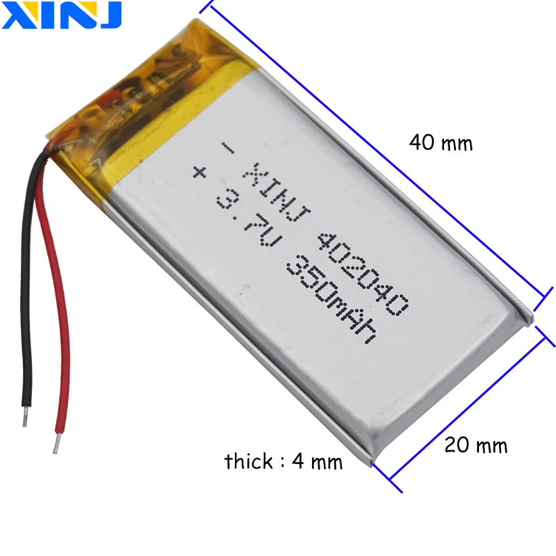 XINJ 3,7 V 350mAh литиевая полимерная аккумуляторная батарея Аккумулятор li-po cell для электронной книги диктофон DIY планшетный ПК 402040