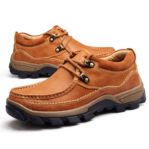 URBANFIND/качественные мужские оксфорды из натуральной кожи; Уличная обувь; удобная прочная Мужская модная резиновая обувь; размеры 38-44 - Цвет: Brown