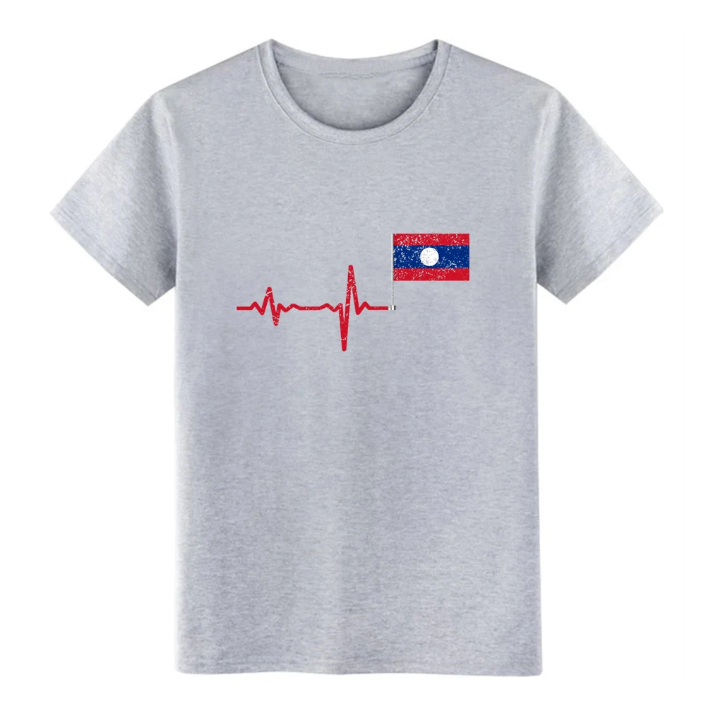 Бейсбольная Футболка с надписью Heartbeat Laos flag gift 100% хлопок круглым вырезом новая