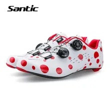 Santic Ultralight Carbon Fiber Self-locking Cycling Shoes Road Bike Shoes Bicycle Sneakers Zapatillas Sapatilha Ciclismo Estrada